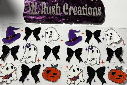 Ghosts Pumpkins Bows Witch Hats Decal