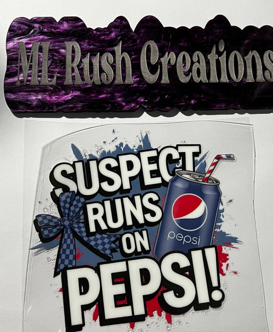 Suspect Runs On Pepsi Decal