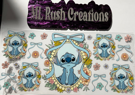 Blue Alien Bows Mirror Decal