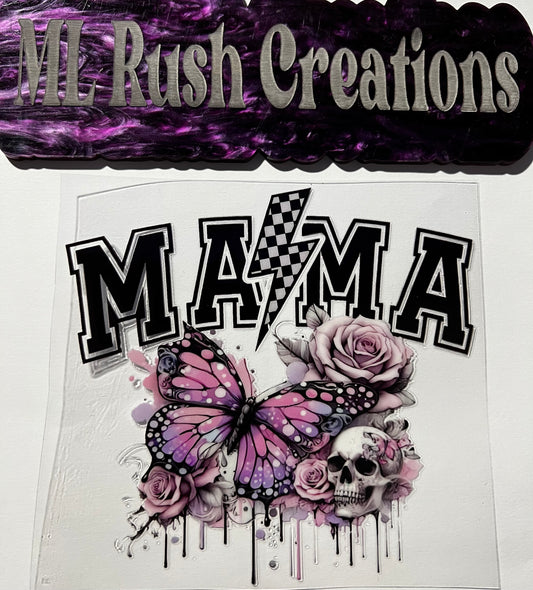 MAMA LIGHTNING BOLT BUTTERFLY SKULL