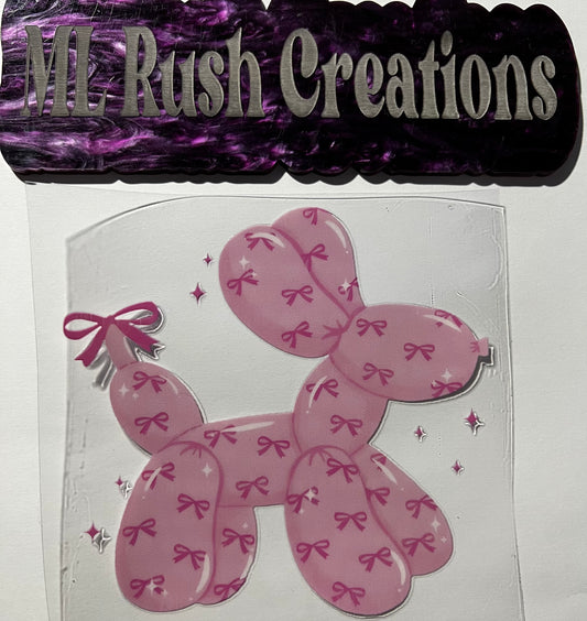 PINK RIBBON BALLOON DOG