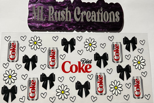 DIET COKE BLACK BOWS FLOWERS
