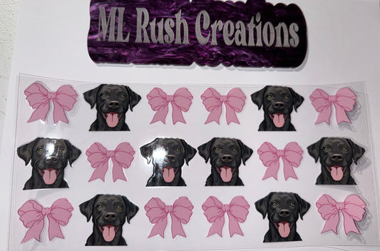 BLACK LAB PINK BOW