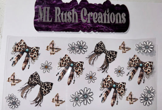 WESTERN BOWS WITH WHITE FLOWERS