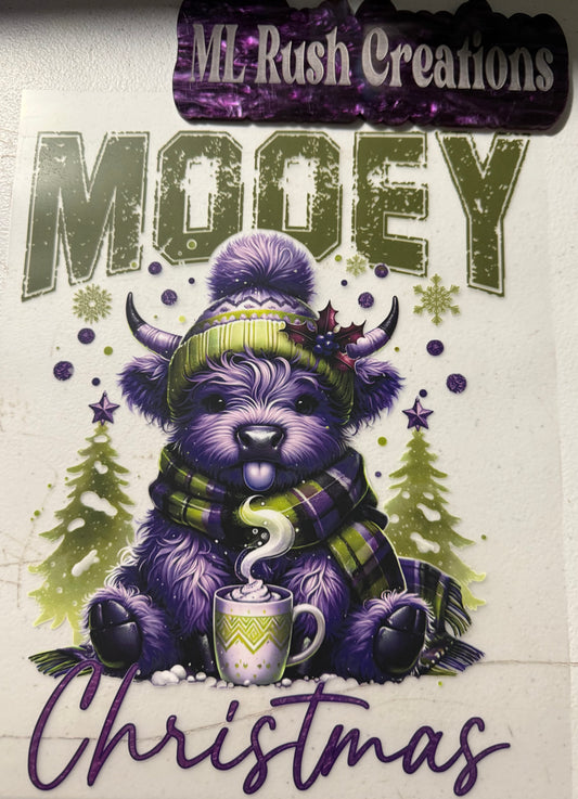 MOOEY CHRISTMAS PURPLE AND GREEN