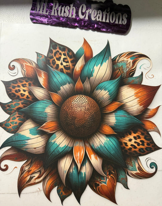 SUNFLOWER LEOPARD TEAL