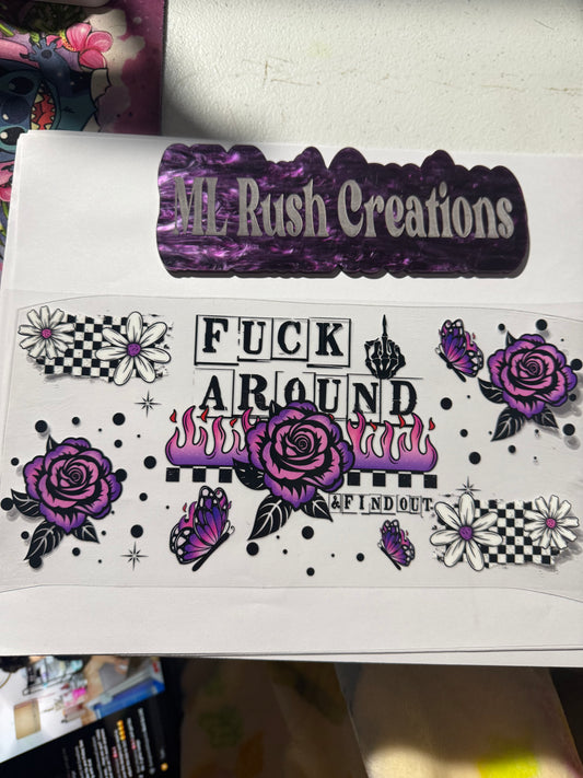 F AROUND FIND OUT PURPLE RETRO