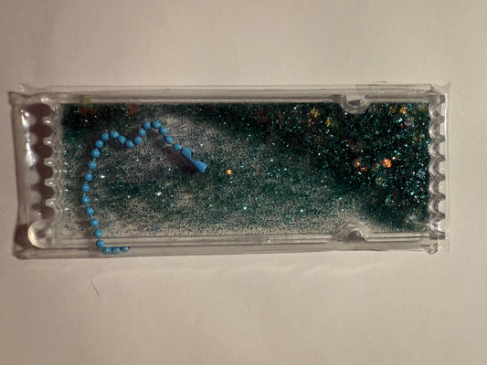 TURQUOISE GLITTER BOOKMARK