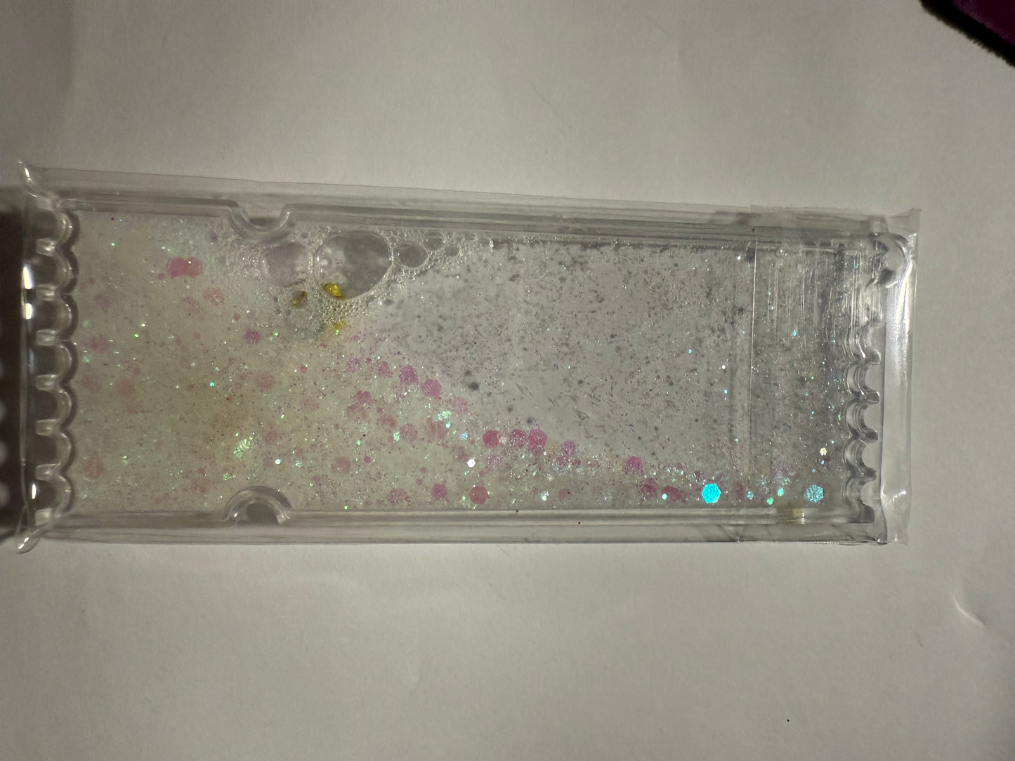 WHITE GLITTER SNOWGLOBE BOOKMARK