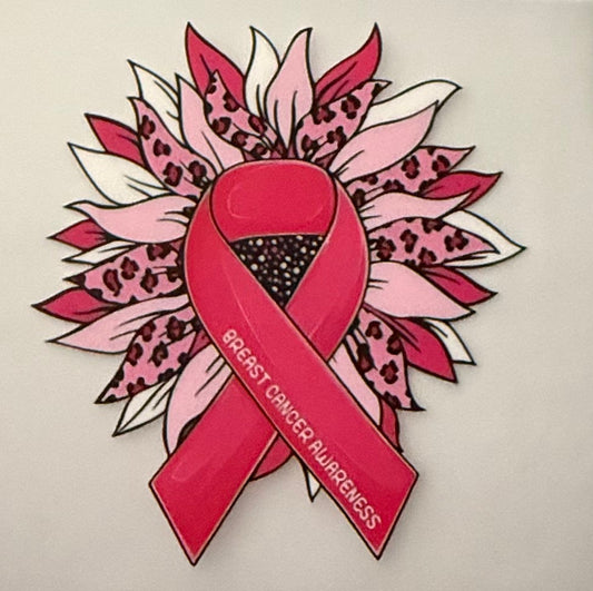 PINK RIBBON WITH FLOWERS