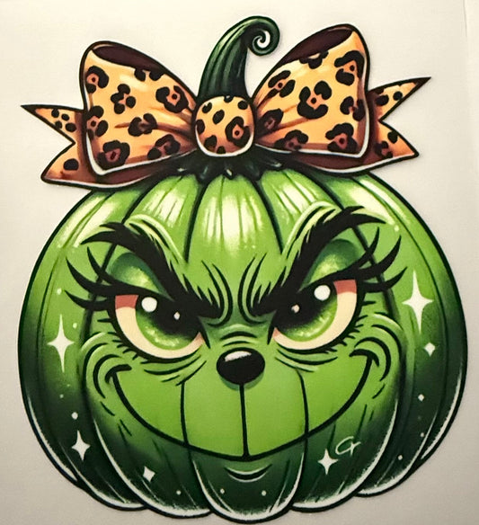 GREEN GUY PUMPKIN WITH BOW