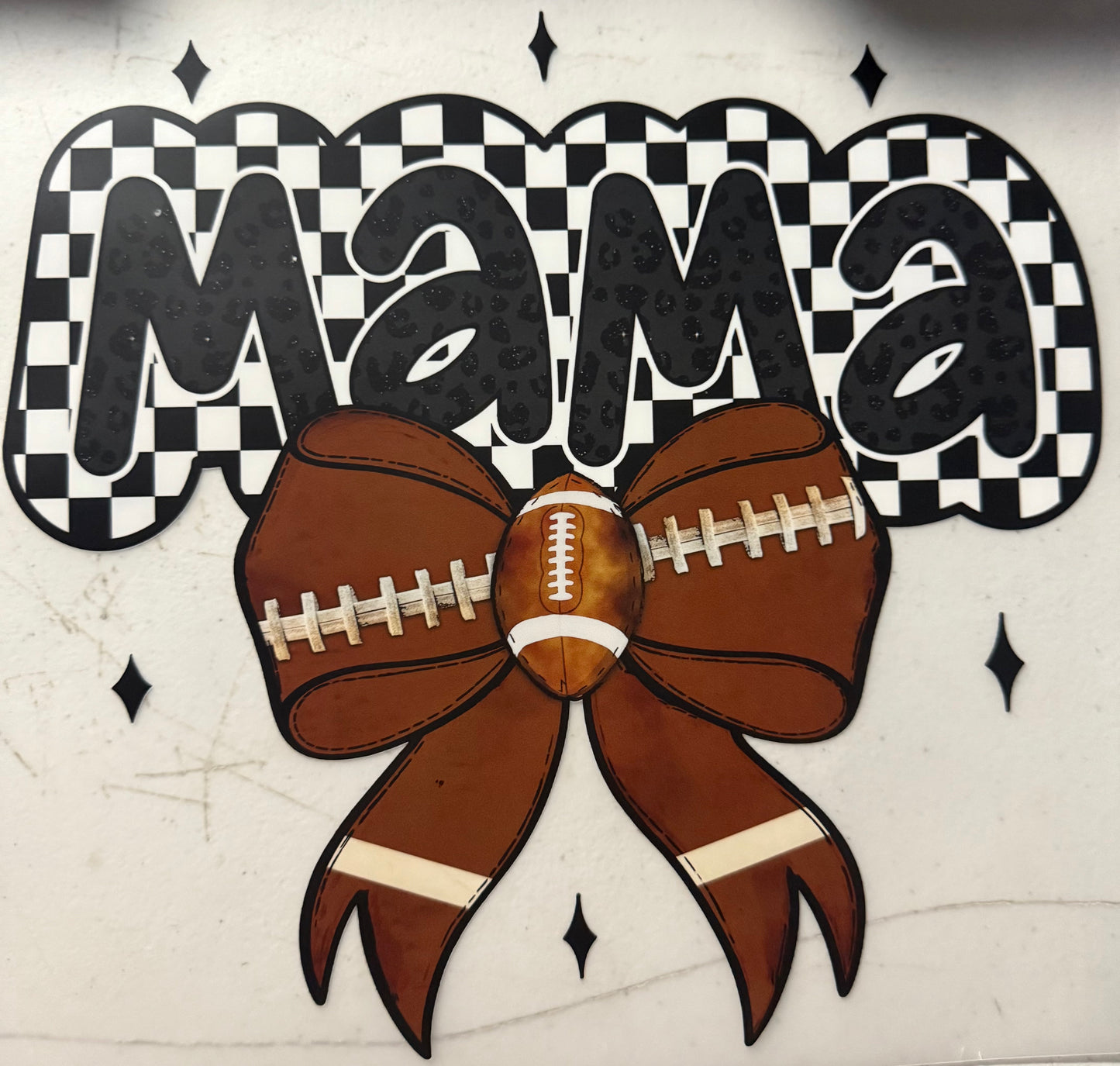MAMA CHECKERED FOOTBALL BOW