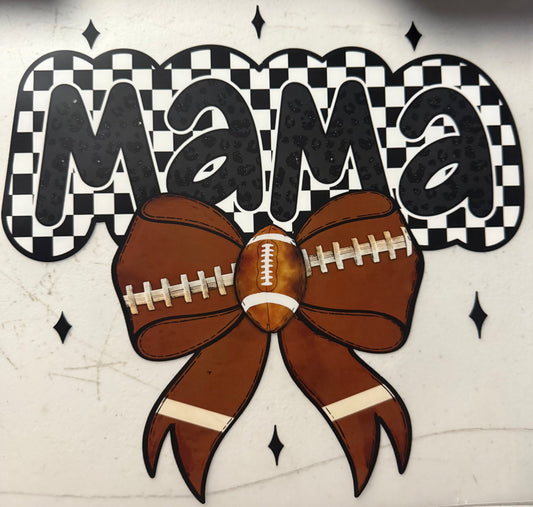 MAMA CHECKERED FOOTBALL BOW