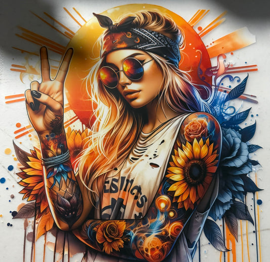 TATTOO GIRL WITH SUNGLASSES
