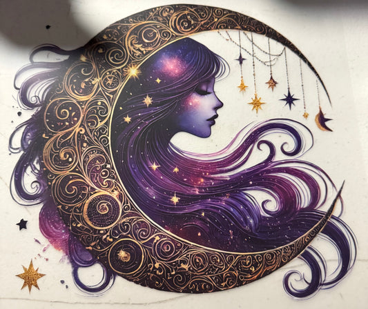 GOLD MOOND PURPLE HAIR WOMAN