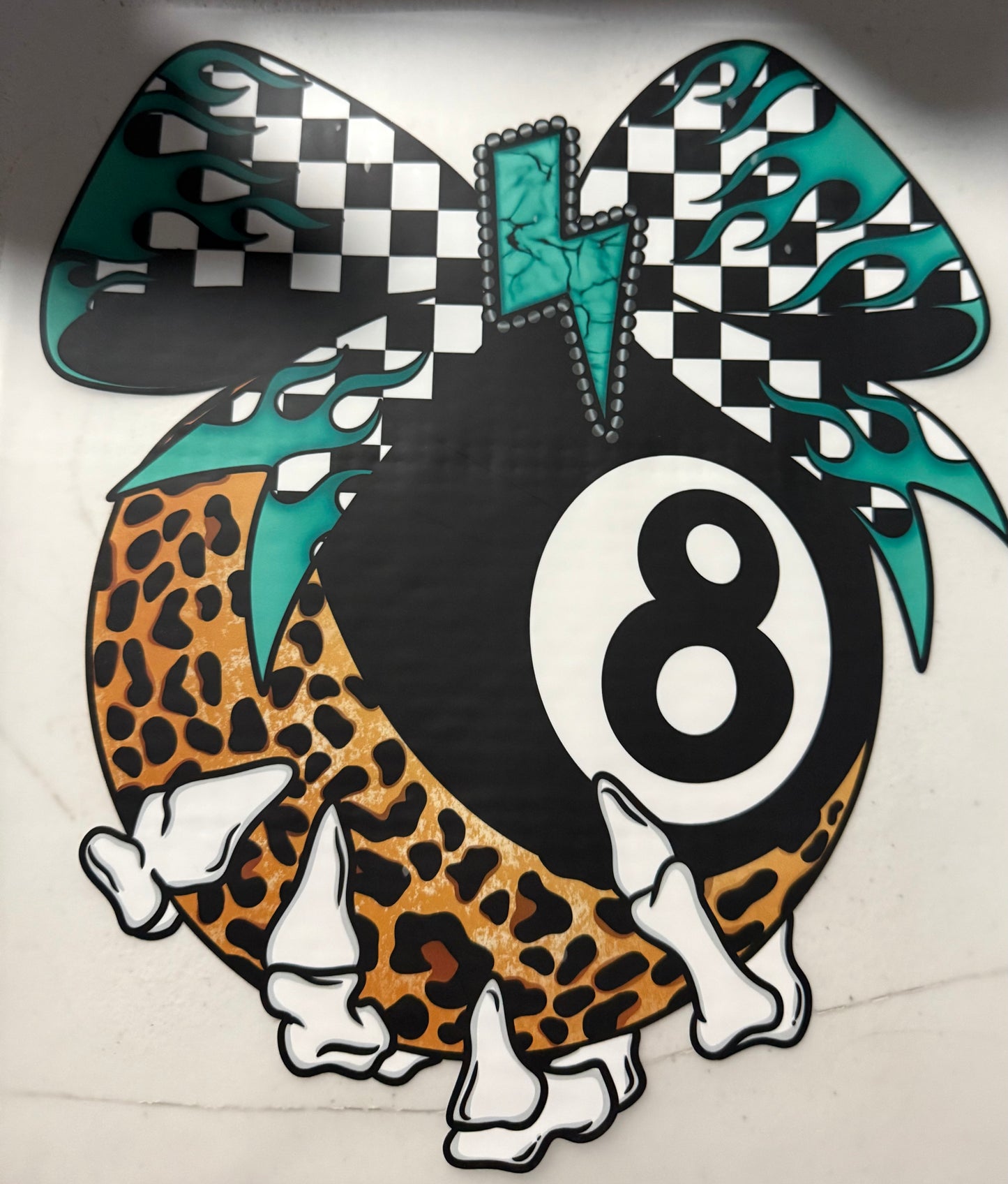 MAGIC 8 BALL CHECKERED CHEETAH