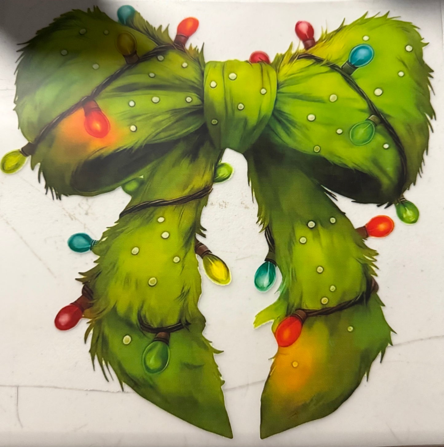 GREEN BOW WITH LIGHTS