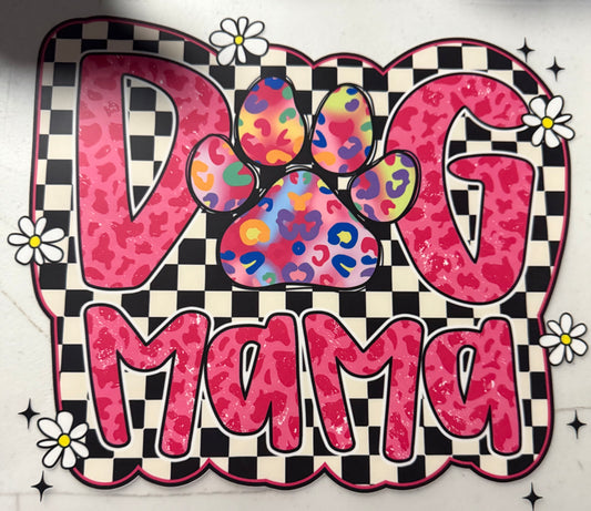 DOG MAMA PINK CHECKERED