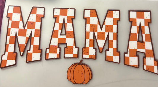 MAMA CHECKERED ORANGE AND WHITE
