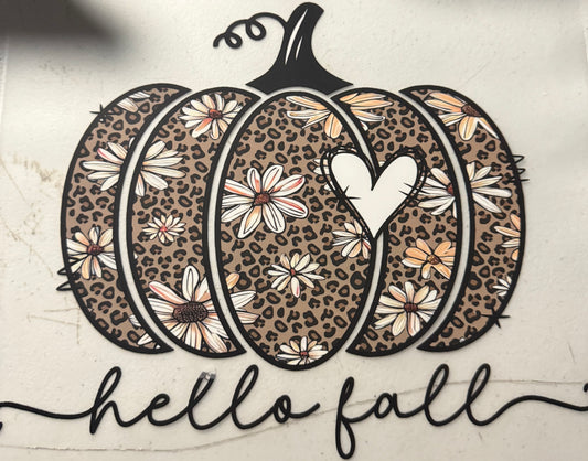 HELLO FALL CHEETAH PUMPKIN