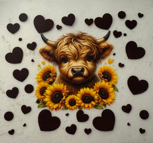 BABY COW SUNFLOWERS HEARTS