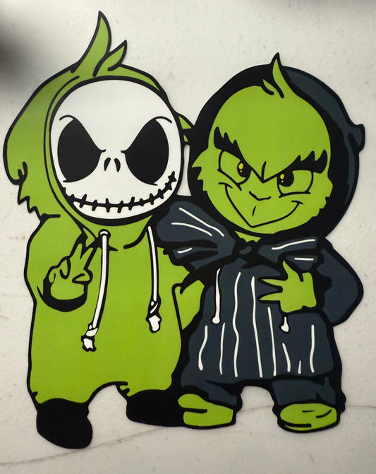 GREEN GUY AND SKELETON