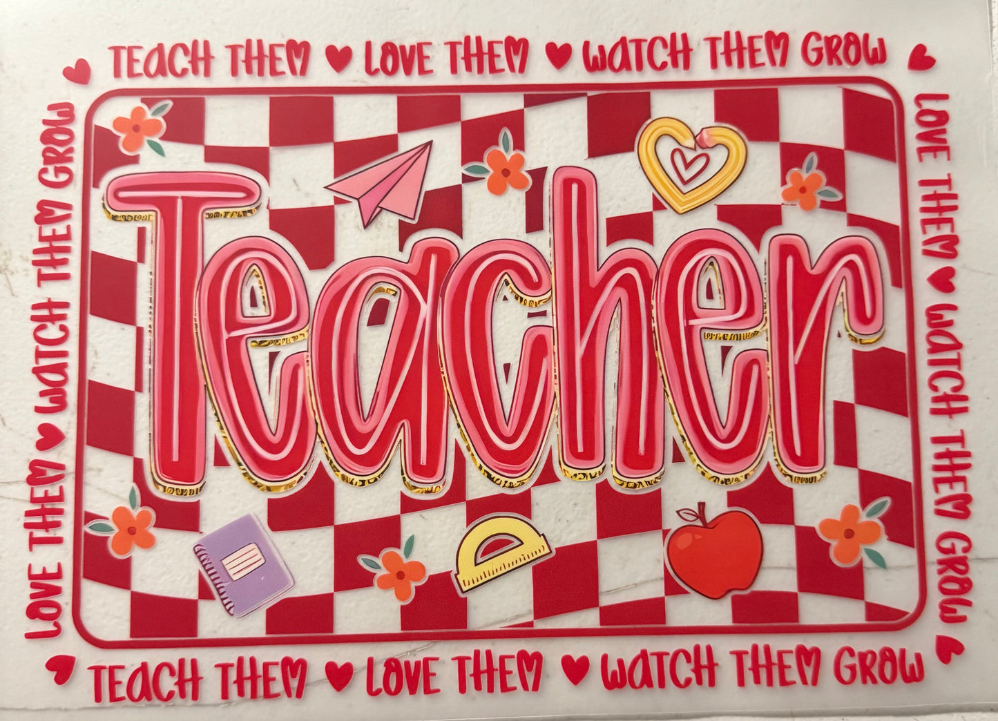 TEACHER RED CHECKERED