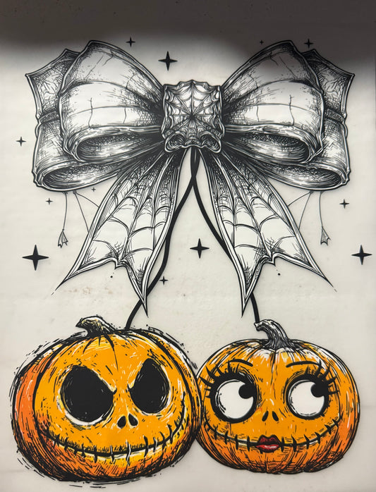 JACK AND SALLY PUMPKIN HEADS WITH BOW