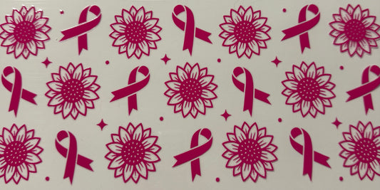 BREAST CANCER RIBBONS WITH FLOWERS