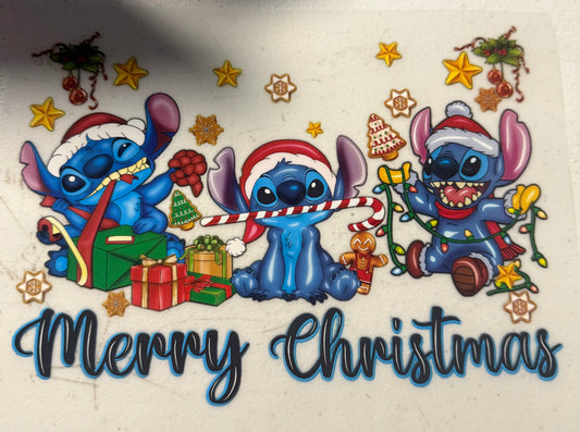 MERRY CHRISTMAS BLUE ALIEN