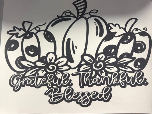 GRATEFUL THANKFUL BLESSED PUMPKINS SINGLE COLOR