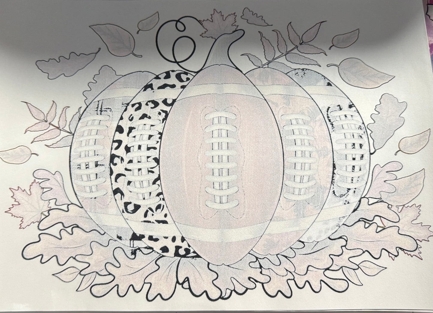FOOTBALL PUMPKIN (SHOWS UP IN COLOR) SINGLE COLOR