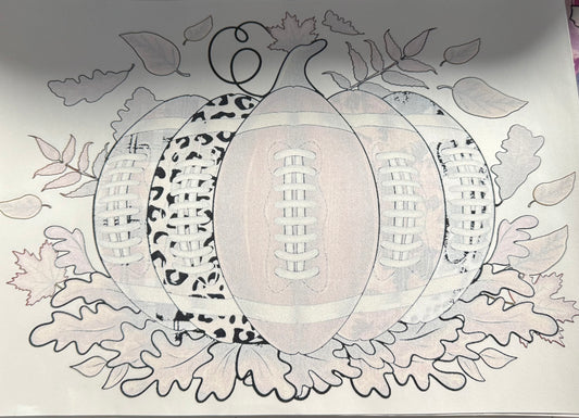 FOOTBALL PUMPKIN (SHOWS UP IN COLOR) SINGLE COLOR