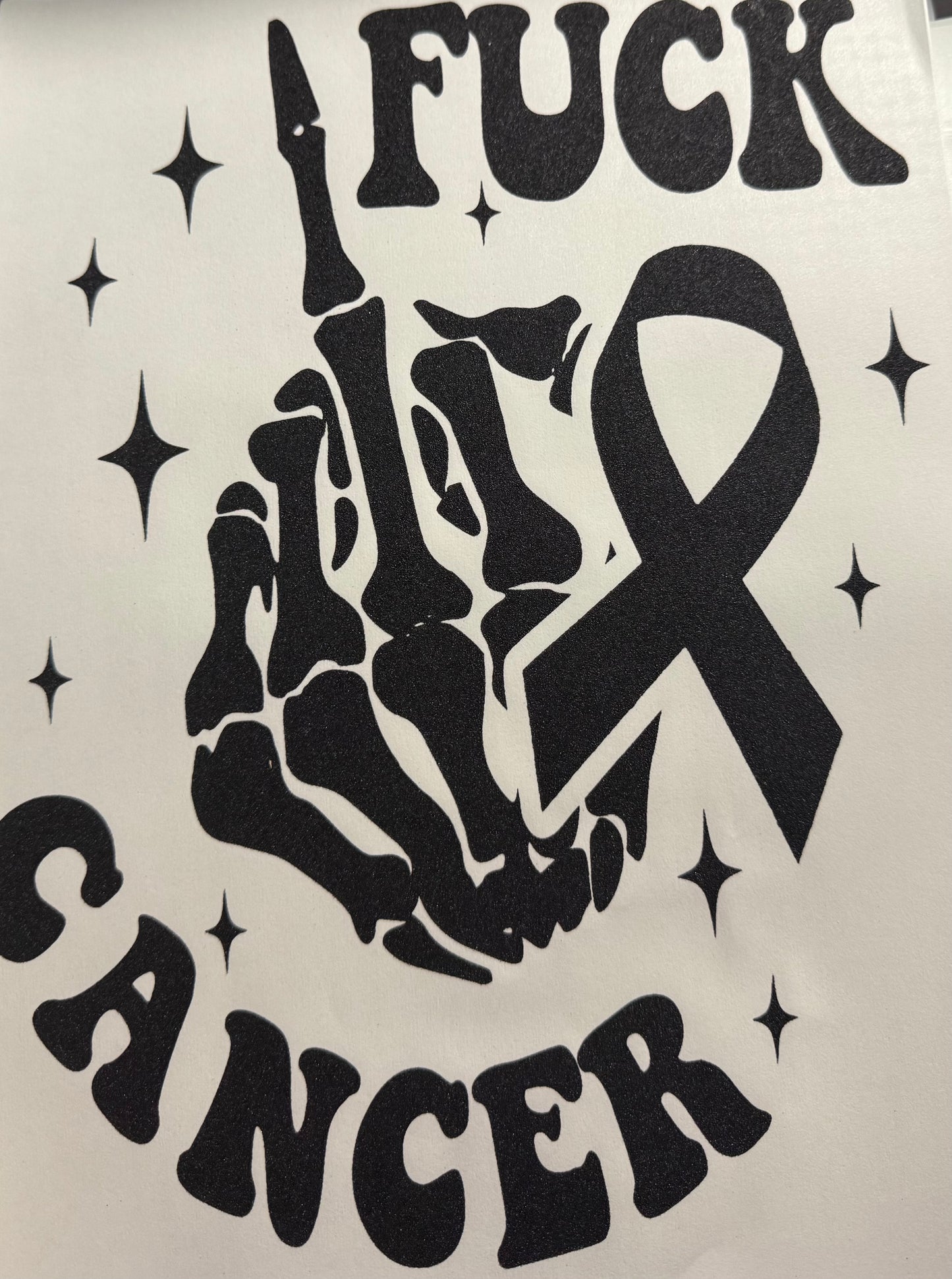 F CANCER MIDDLE FINGER RIBBON