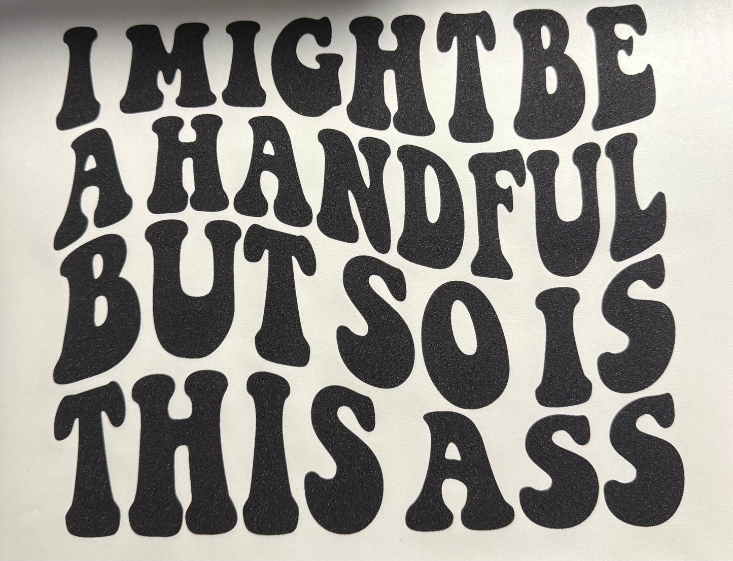 I MIGHT BE A HANDFUL BUT SO IS THAT ASS