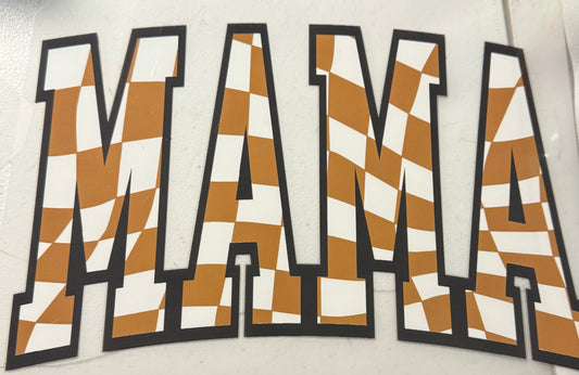 MAMA WHITE TAN CHECKERED