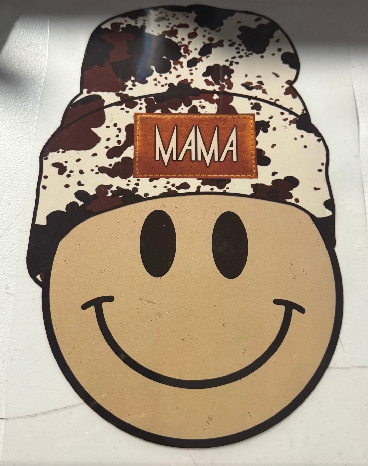 MAMA COW PRINT HAT SMILE FACE