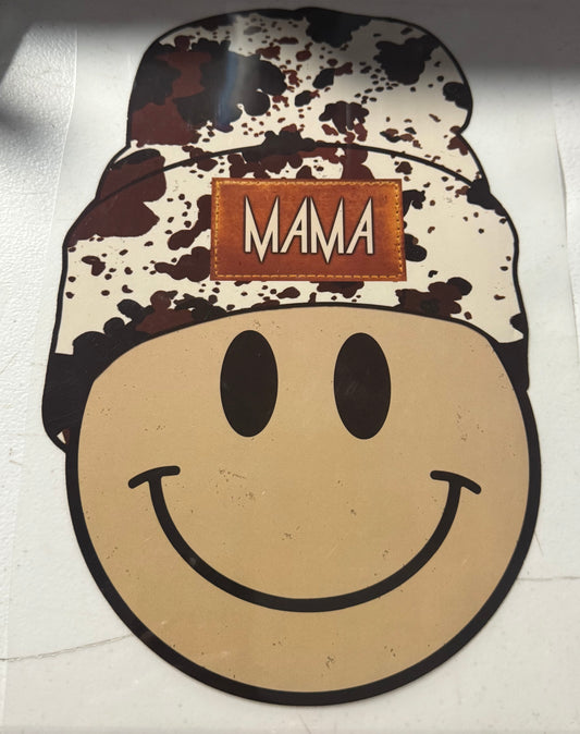 MAMA COW PRINT HAT SMILE FACE