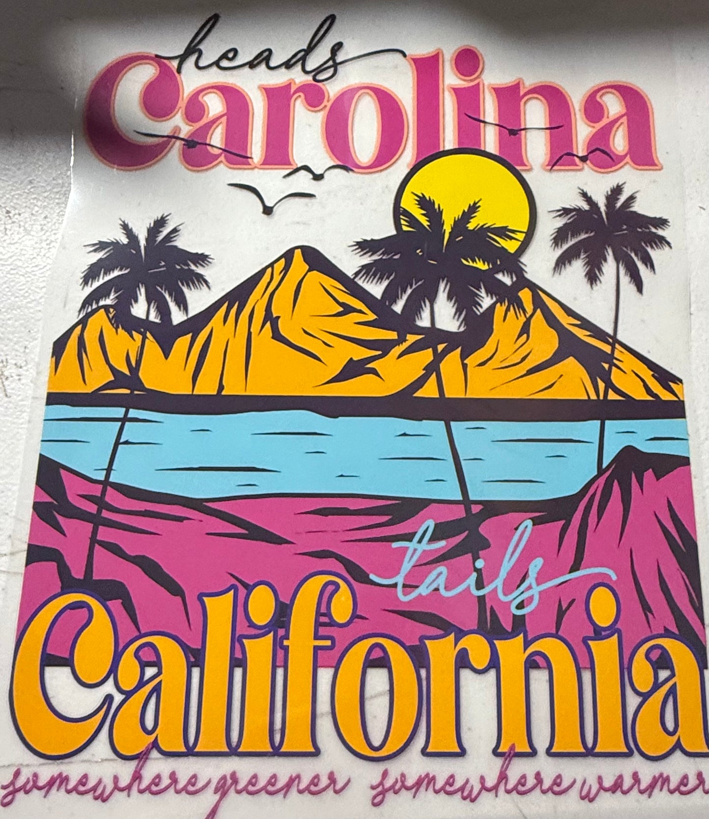 HEADS CAROLINA TAILS CALIFORNIA