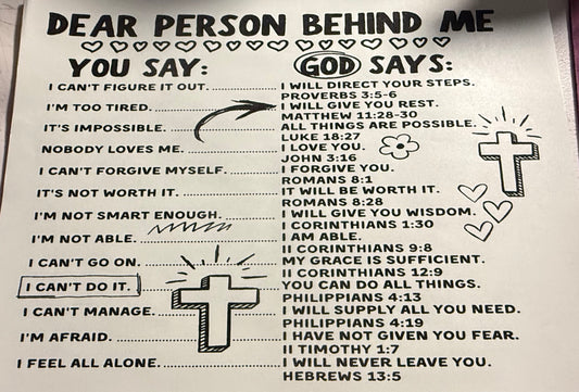 DEAR PERSON BEHIND ME