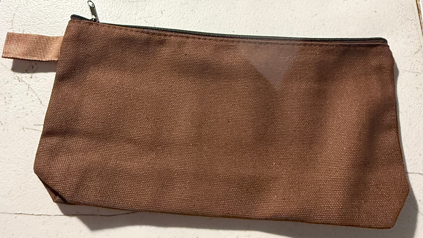 BROWN ZIPPER BAG