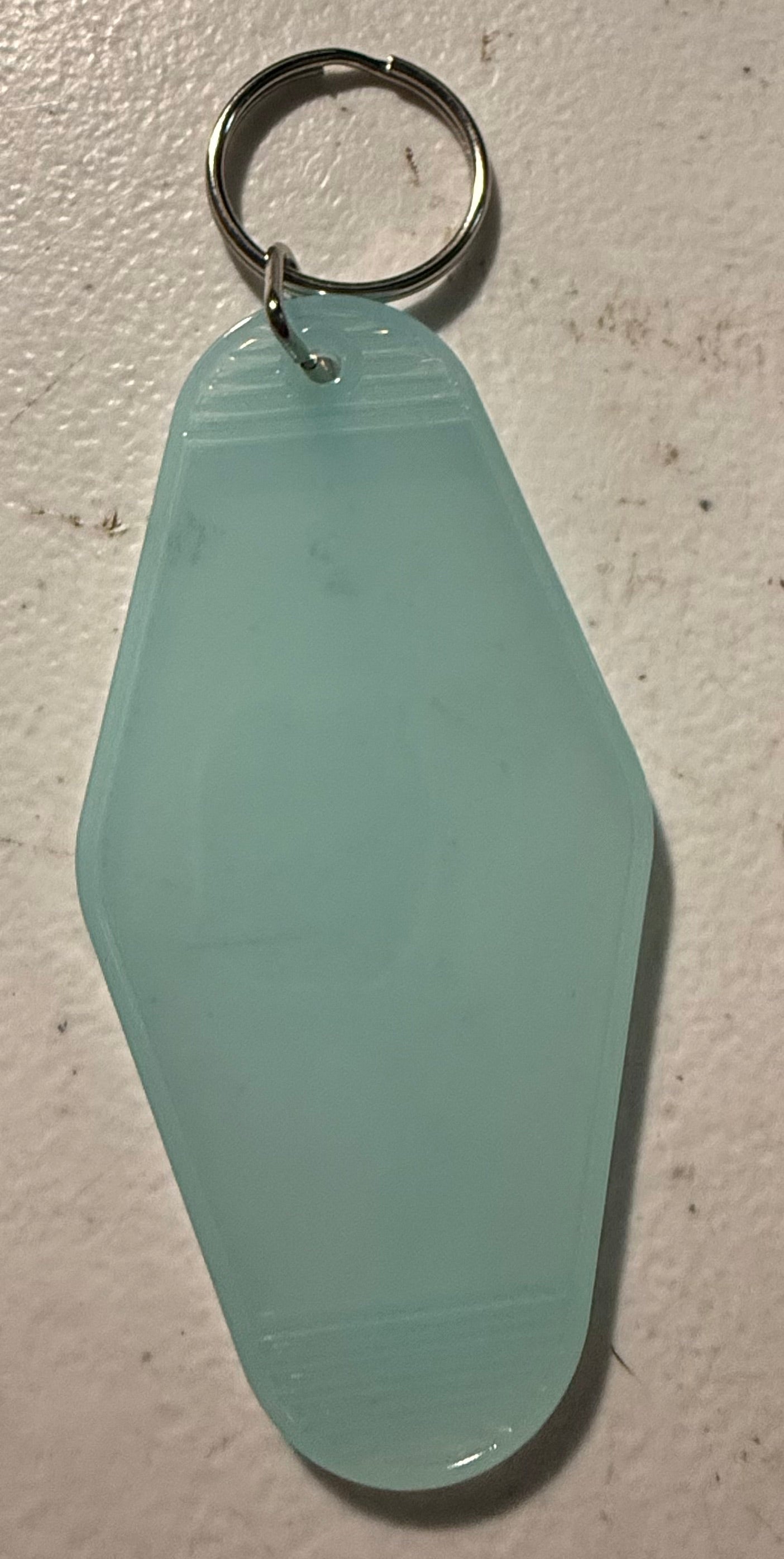 LIGHT BLUE MOTEL KEYCHAIN