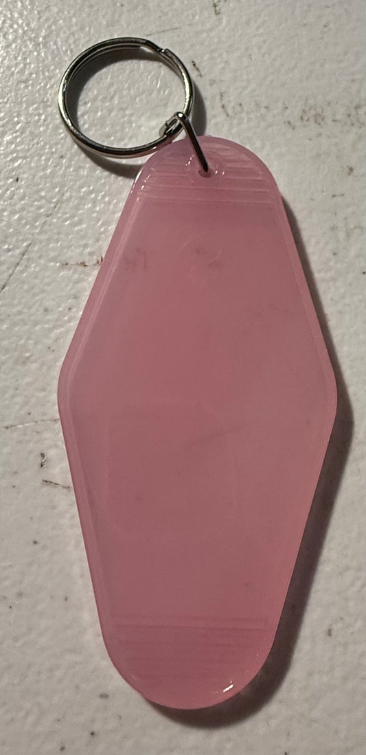 LIGHT PINK MOTEL KEYCHAIN