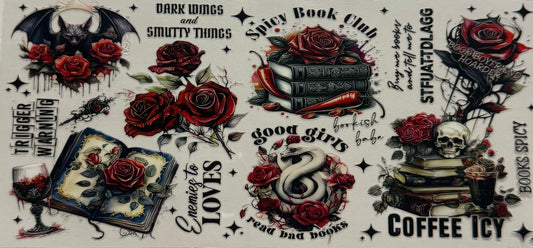 BOOKS ROSES BATS COFFEE ICY