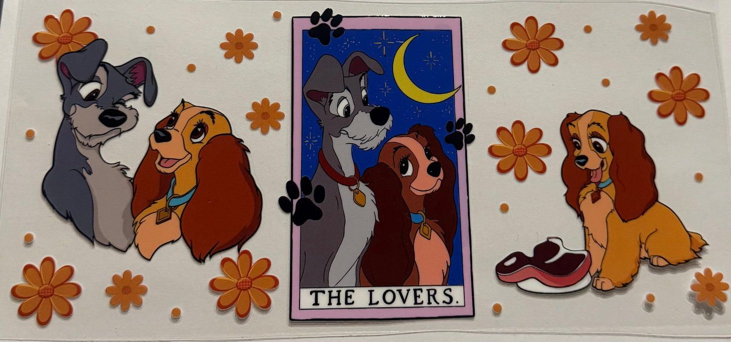 TAN AND GRAY DOGS WITH MOON