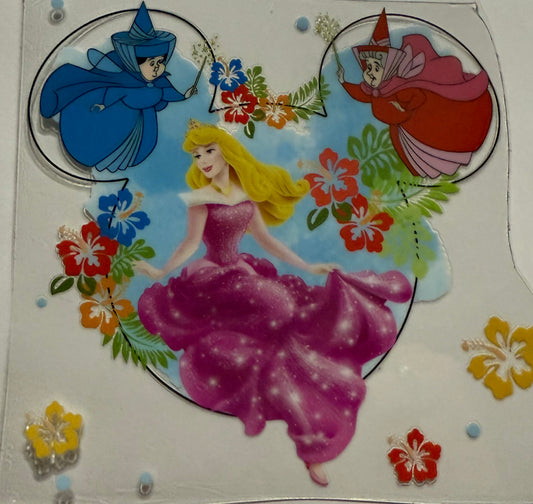 PRINCESS PINK DRESS AND FLYING LADIES BLUE AND RED