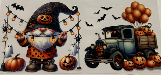GNOME TRUCK WITH PUMPKINS AND BALLOONS
