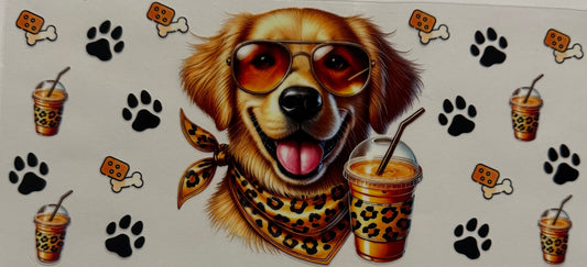 GOLDEN RETRIEVER WITH SUNGLASSES AND BANDANA