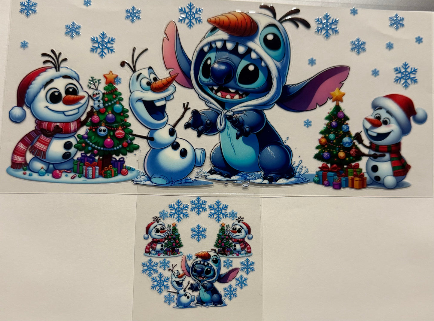 BLUE ALIEN SNOWMEN SNOWFLAKES WITH LID OR BOTTOM
