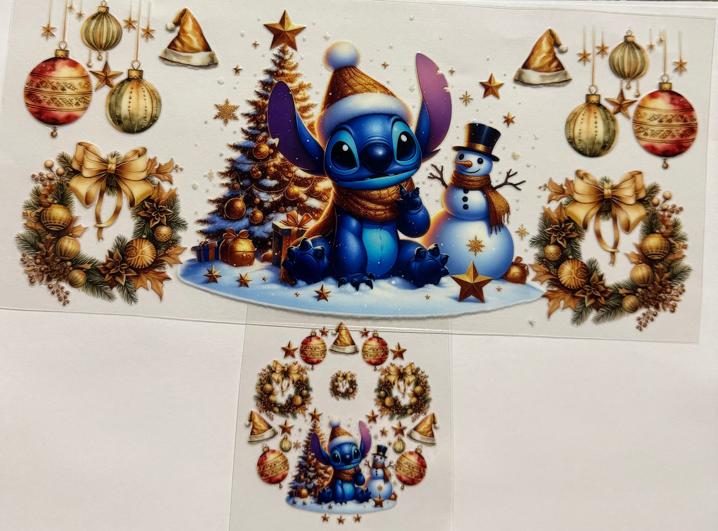 BLUE ALIEN GOLD CHRISTMAS WITH LID OR BOTTOM